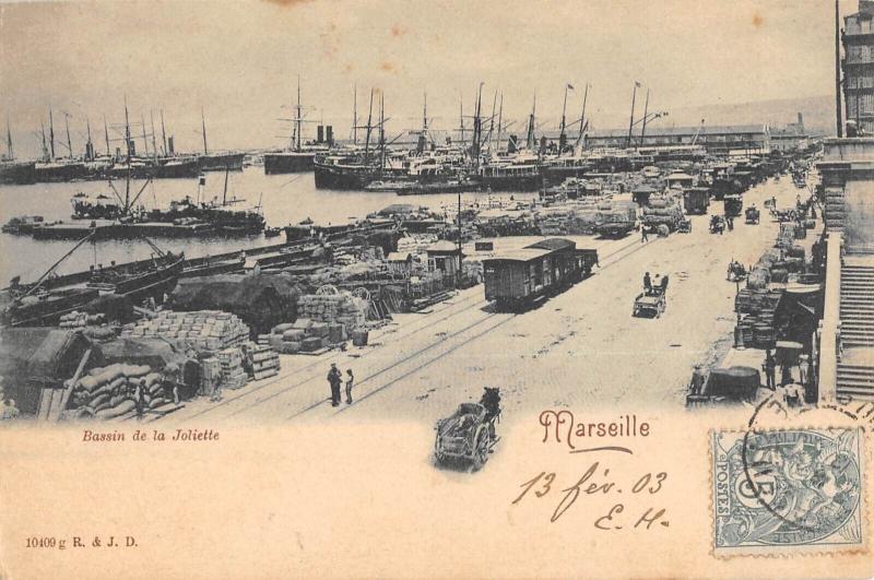 Carte postale ancienne Marseille - Bassin De La Joliette à Marseille