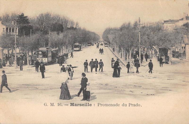 Carte postale ancienne Marseille - Promenade Du Prado à Marseille