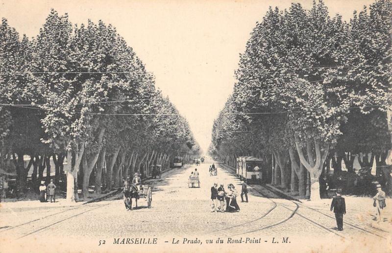Carte postale ancienne Marseille - Le Prado Vu Du Rond Point à Marseille