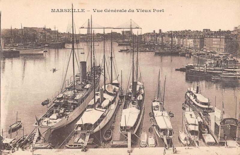 Carte postale ancienne Marseille - Vue Generale Du Veux Port - Transbordeur à Marseille