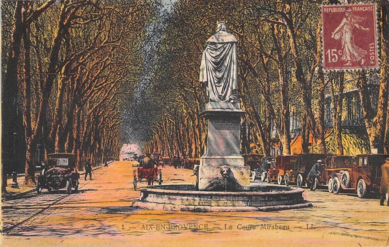 Carte postale ancienne Aix En Provence - Le Cours Mirabeau à Aix-en-Provence