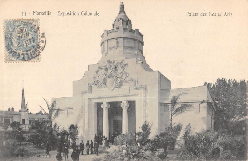 Carte postale ancienne Marseille - Exposition Coloniale - Palais Des Beaux Arts à Marseille