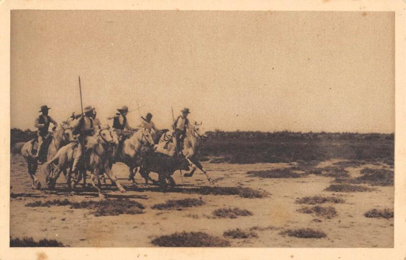 Carte postale ancienne En Camargue - La Ferrade - Les Gardians