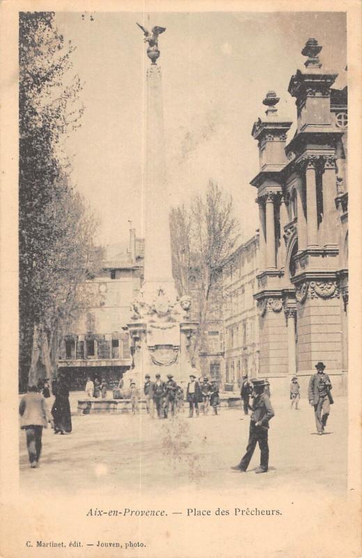 Carte postale ancienne Aix En Provence - Place Des Precheurs à Aix-en-Provence