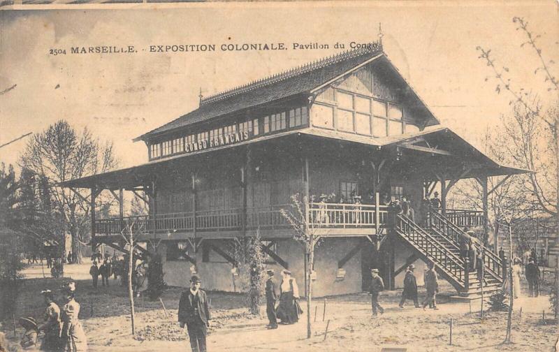 Carte postale ancienne Marseille - Exposition Coloniale - Pavillon Du Congo à Marseille