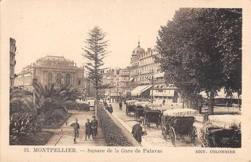 Carte postale ancienne Montpellier - Square De La Gare De Palavas à Montpellier