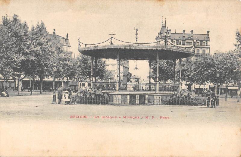 Carte postale ancienne Beziers - Le Kiosque A Musique à Béziers