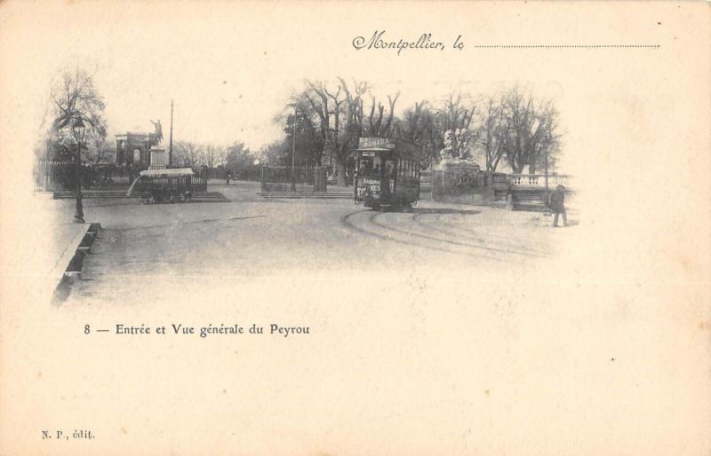 Carte postale ancienne Montpellier - Entree Et Vue Generale Du Peyrou à Montpellier
