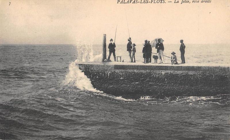 Carte postale ancienne Palavas Les Flots - La Jetee - Rive Droite à Palavas-les-Flots
