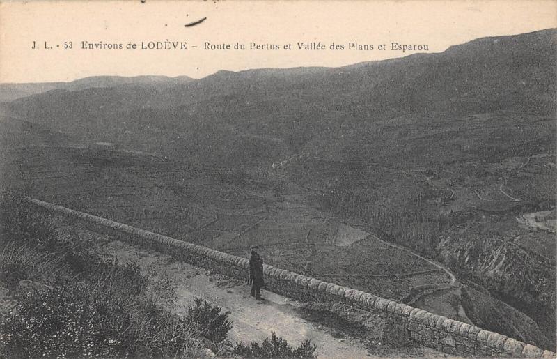 Carte postale ancienne Env.de Lodeve - Route Du Pertus Et Vallee Des Plans Et Esparou