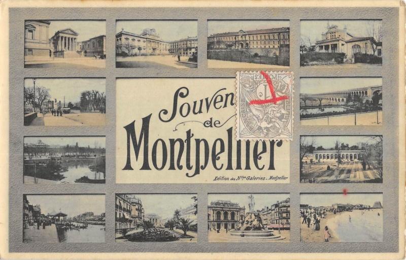 Carte postale ancienne Souvenir De Montpellier à Montpellier