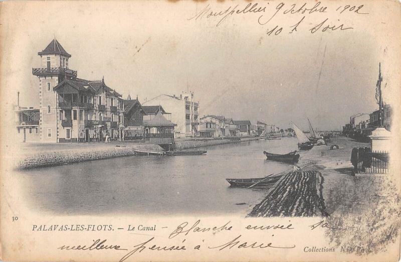 Carte postale ancienne Palavas Les Flots - Le Canal à Palavas-les-Flots