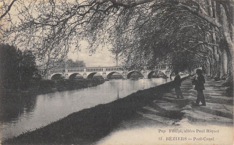 Carte postale ancienne Beziers - Pont Canal à Béziers