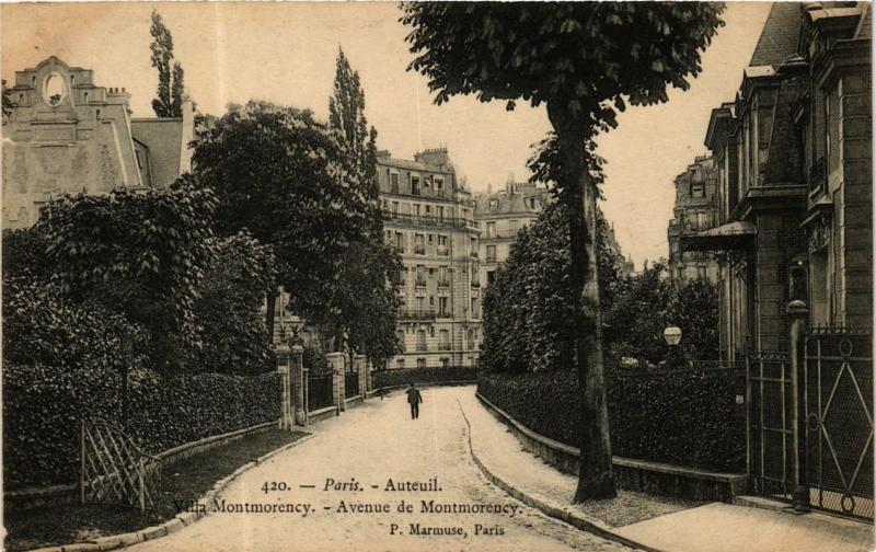 Carte postale ancienne Auteuil - Villa Montmorency - Avenue de Montmorency à Paris 16e