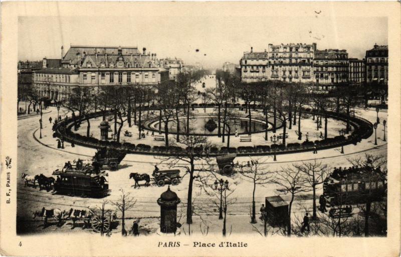 Carte postale ancienne Paris 13e Paris-Place d'Italie à Paris 13e