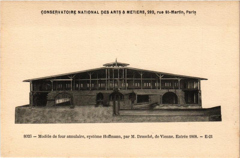 Carte postale ancienne Paris (3e) Cnam - Modele de four annulaire à Paris 3e