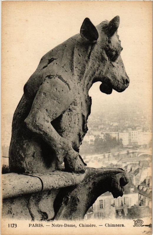 Carte postale ancienne Paris (1e) - Notre-Dame Chimeres à Paris 1er