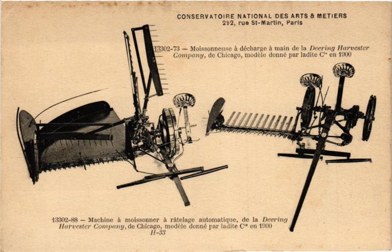 Carte postale ancienne Paris (3e) Cnam - Moissonneuses à Paris 3e