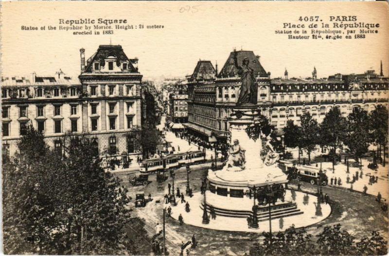 Carte postale ancienne Paris 11e - Place de la République à Paris 11e