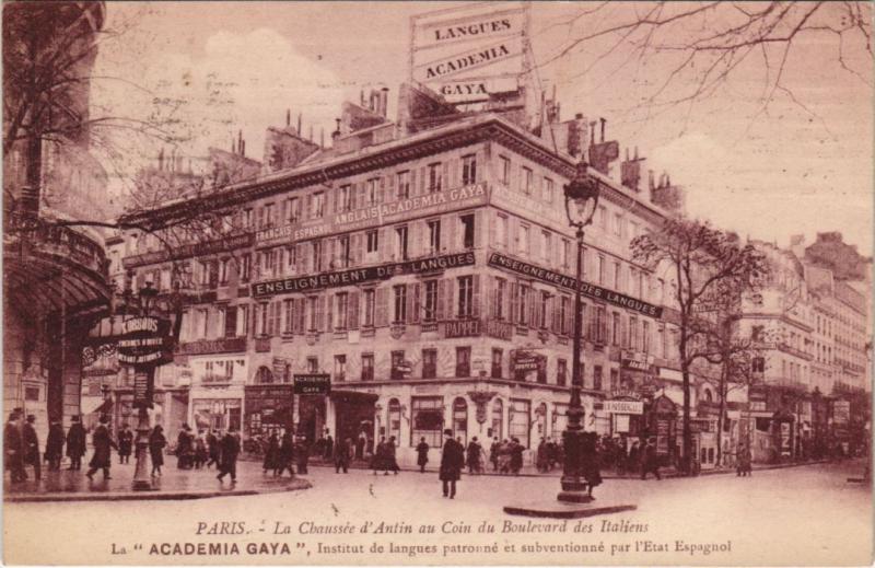 Carte postale ancienne Paris - Academia Gaya à Paris