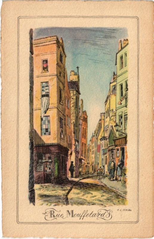 Carte postale ancienne Paris 5e-Rue Mouffetards à Paris 5e
