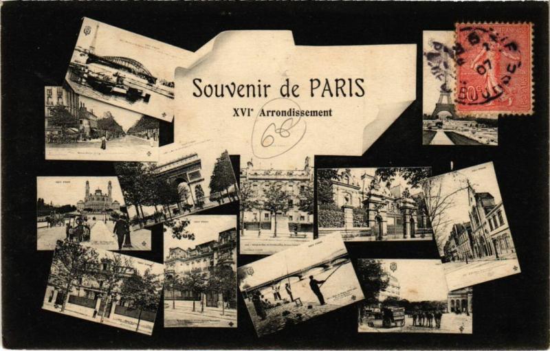 Carte postale ancienne Souvenir de Paris XVIe Arrondissement à Paris 16e