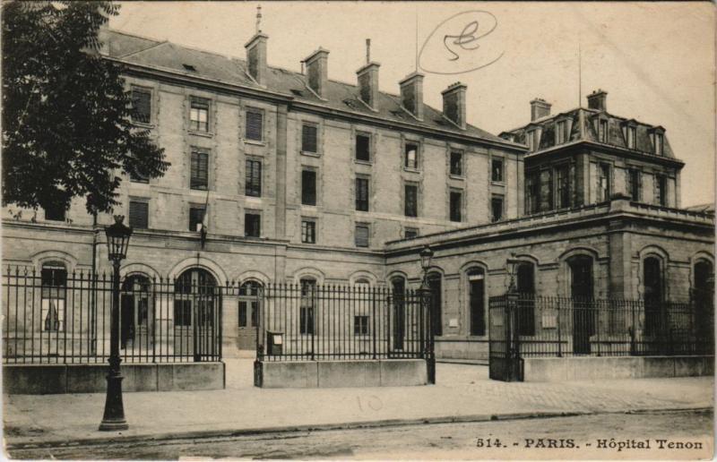 Carte postale ancienne Hôpital Tenon à Paris 20e