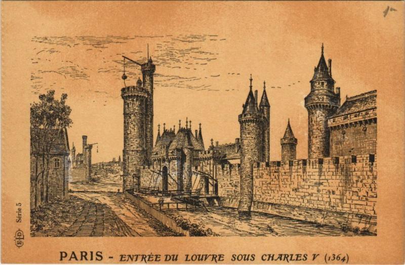 Carte postale ancienne Vieux Paris Entrée du Louvre