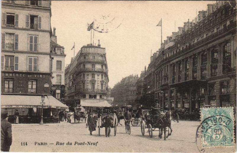 Carte postale ancienne Paris - Rue du Pont-Neuf à Paris
