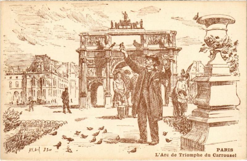Carte postale ancienne Paris 1e - L'arc de Thriomphe à Paris 1er