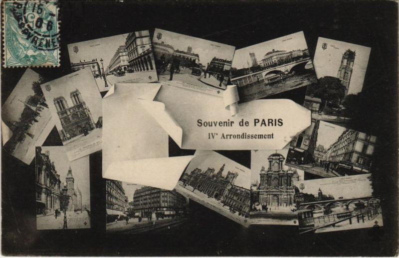 Carte postale ancienne Paris 4e - Souvenir de Paris à Paris 4e