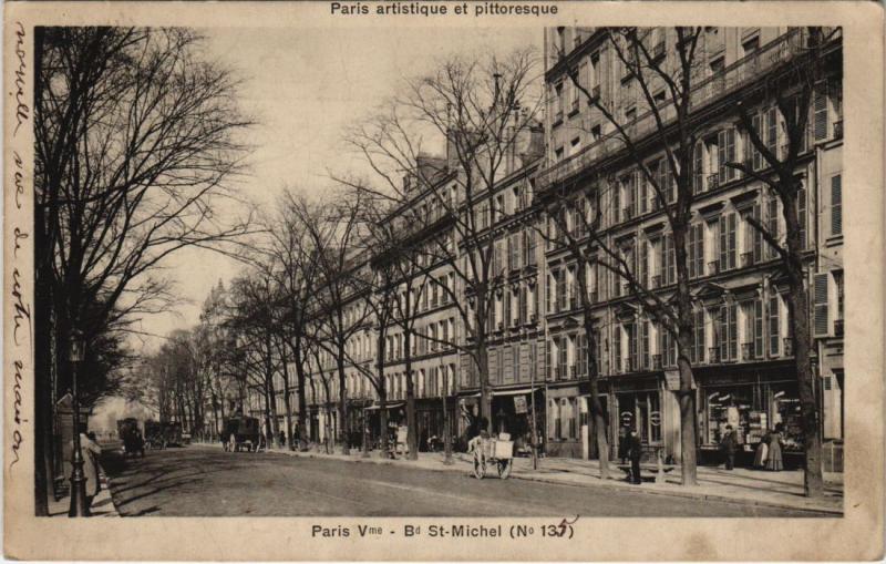 Carte postale ancienne Paris 5e - Paris V - B St.Michel à Paris 5e