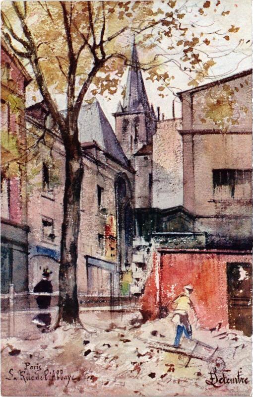 Carte postale ancienne Paris Rue de l'Abbaye