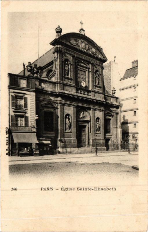 Carte postale ancienne Paris 3e Paris-Eglise Sainte-Elisabeth à Paris 3e