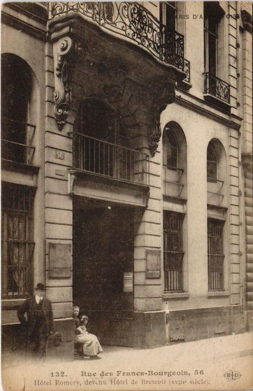 Carte postale ancienne Paris 3e - Rue des Francs-Bourgeois, 56 à Paris 3e