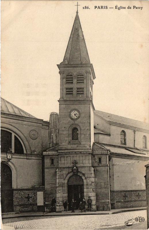 Carte postale ancienne Eglise de Passy à Paris 16e