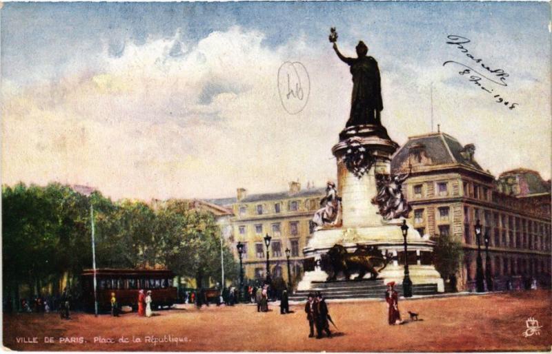 Carte postale ancienne Paris 11e - Place de la République à Paris 11e