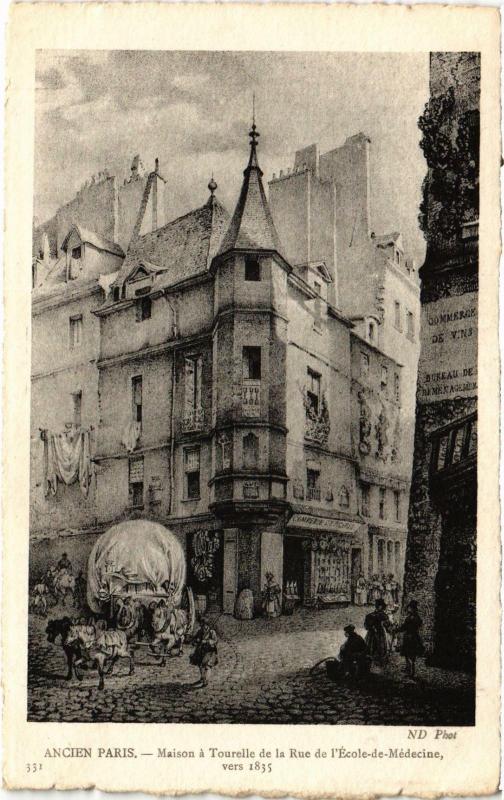 Carte postale ancienne Ancien Paris - Maison á Tourelle