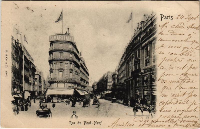 Carte postale ancienne Rue du Pont-Neuf à Paris 1er