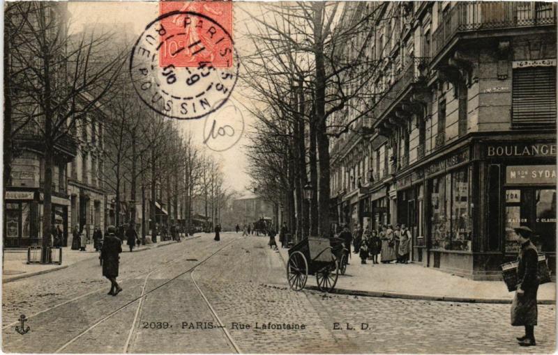 Carte postale ancienne Rue Lafontaine à Paris 16e