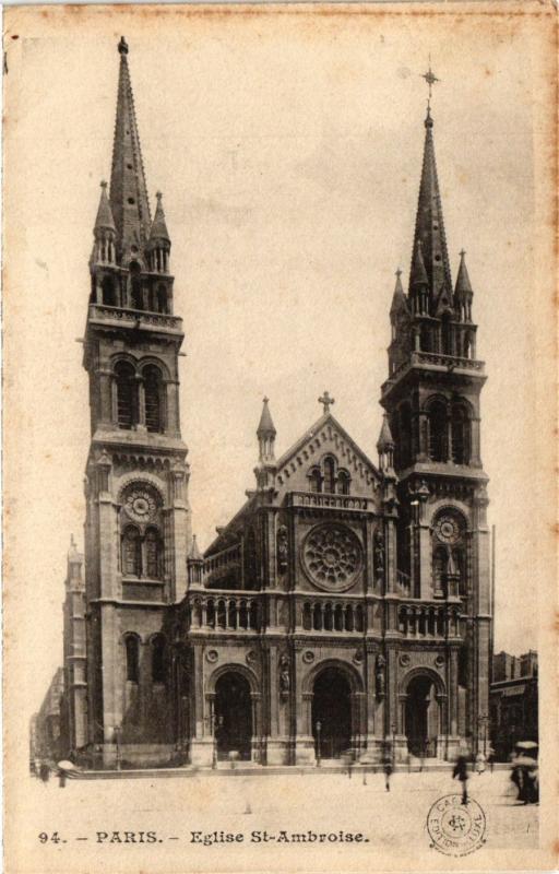 Carte postale ancienne Paris 11e Paris-Eglise Saint-Ambroise à Paris 11e