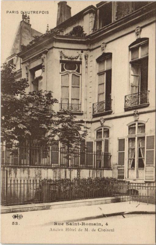Carte postale ancienne Paris - Rue Saint-Romain, 4 à Paris