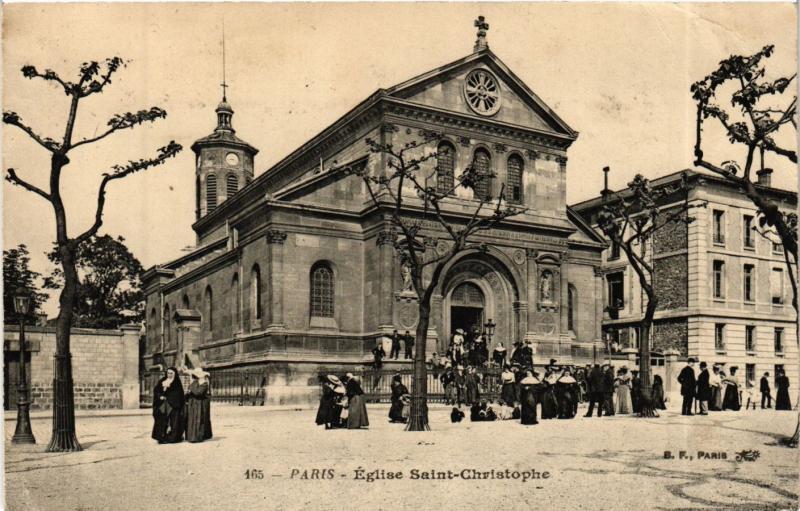 Carte postale ancienne Eglise Saint-Christophe à Paris 19e