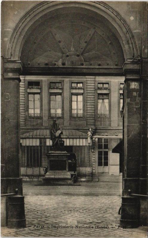 Carte postale ancienne Imprimerie Nationale (Entrée) à Paris 3e