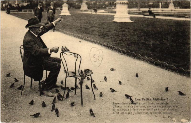 Carte postale ancienne Paris 1e - Les Petits Artistes à Paris 1er