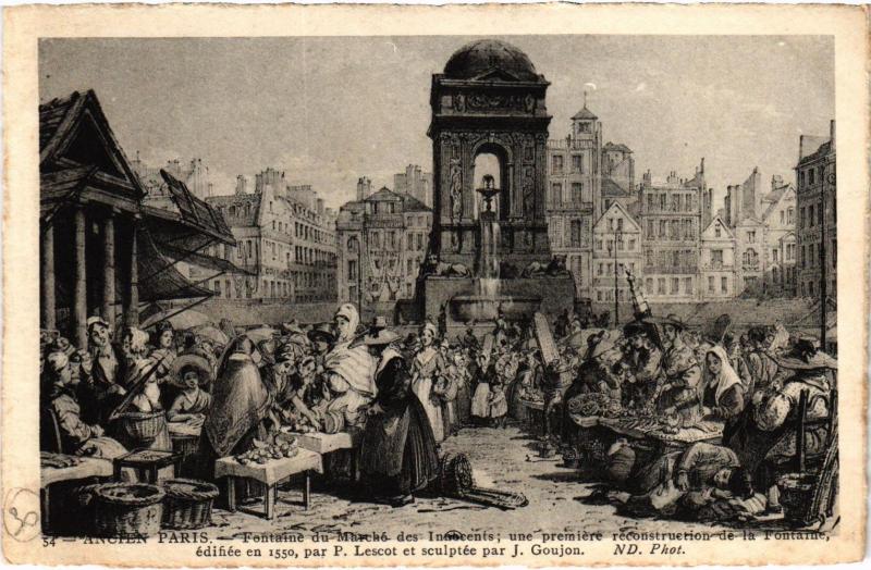 Carte postale ancienne Ancien Paris - Fontaine du Marché