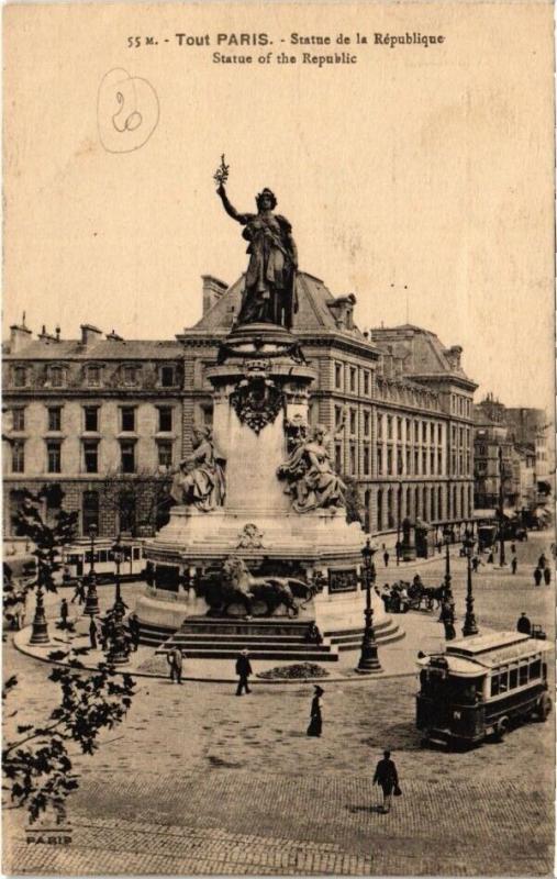 Carte postale ancienne Paris 11e - Statue de la République à Paris 11e