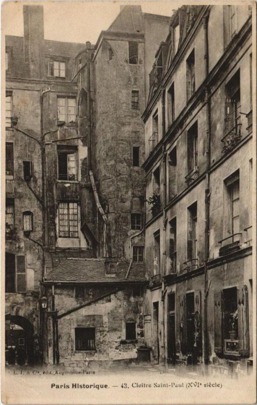 Carte postale ancienne Paris 5e - 43. Cloitre Saint-Paul à Paris 5e