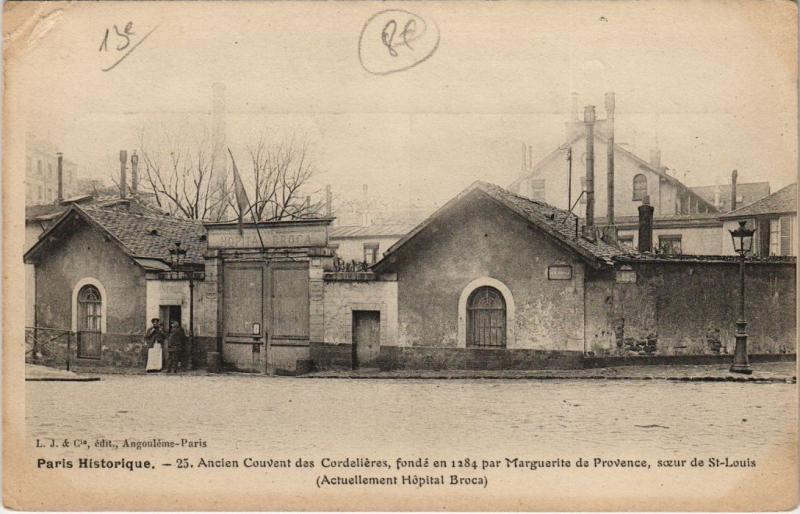 Carte postale ancienne Ancien Couvent des Cordelières (Actuellement Hôpital Broca) à Paris 13e
