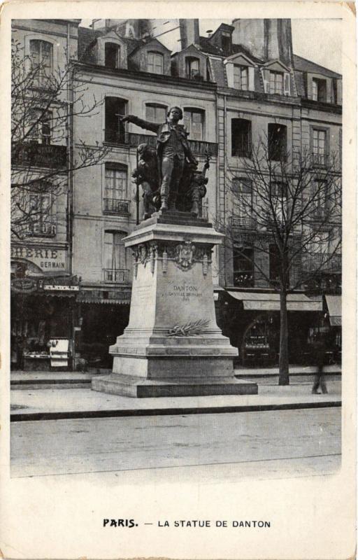 Carte postale ancienne Paris 6e Paris-La Statue de Danton à Paris 6e